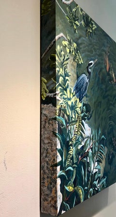 Heron, Morikami Pond - Original Still Life Painting, 2020