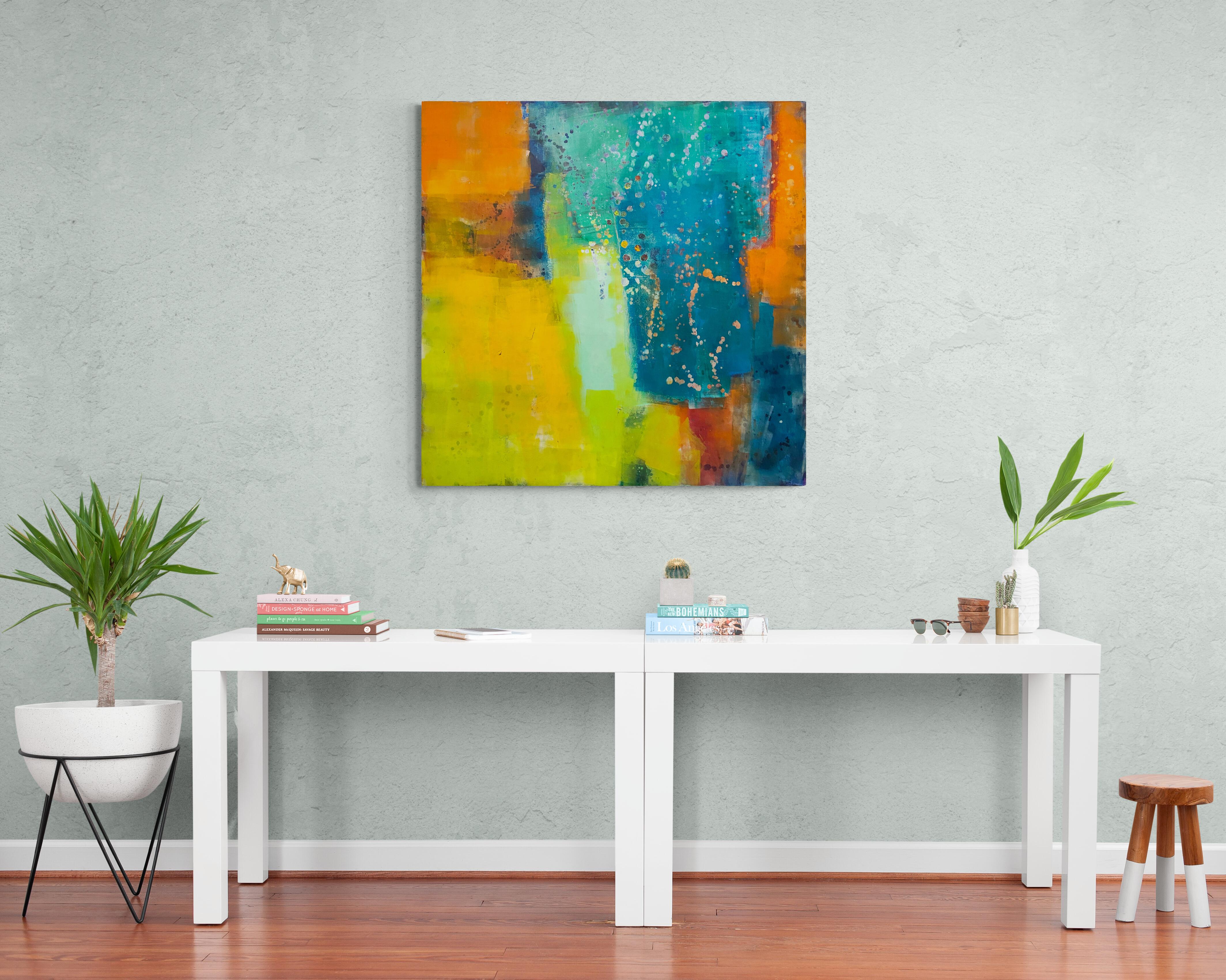 Vicissitudes, Original Contemporary Blue Orange and Yellow Abstract Painting 3