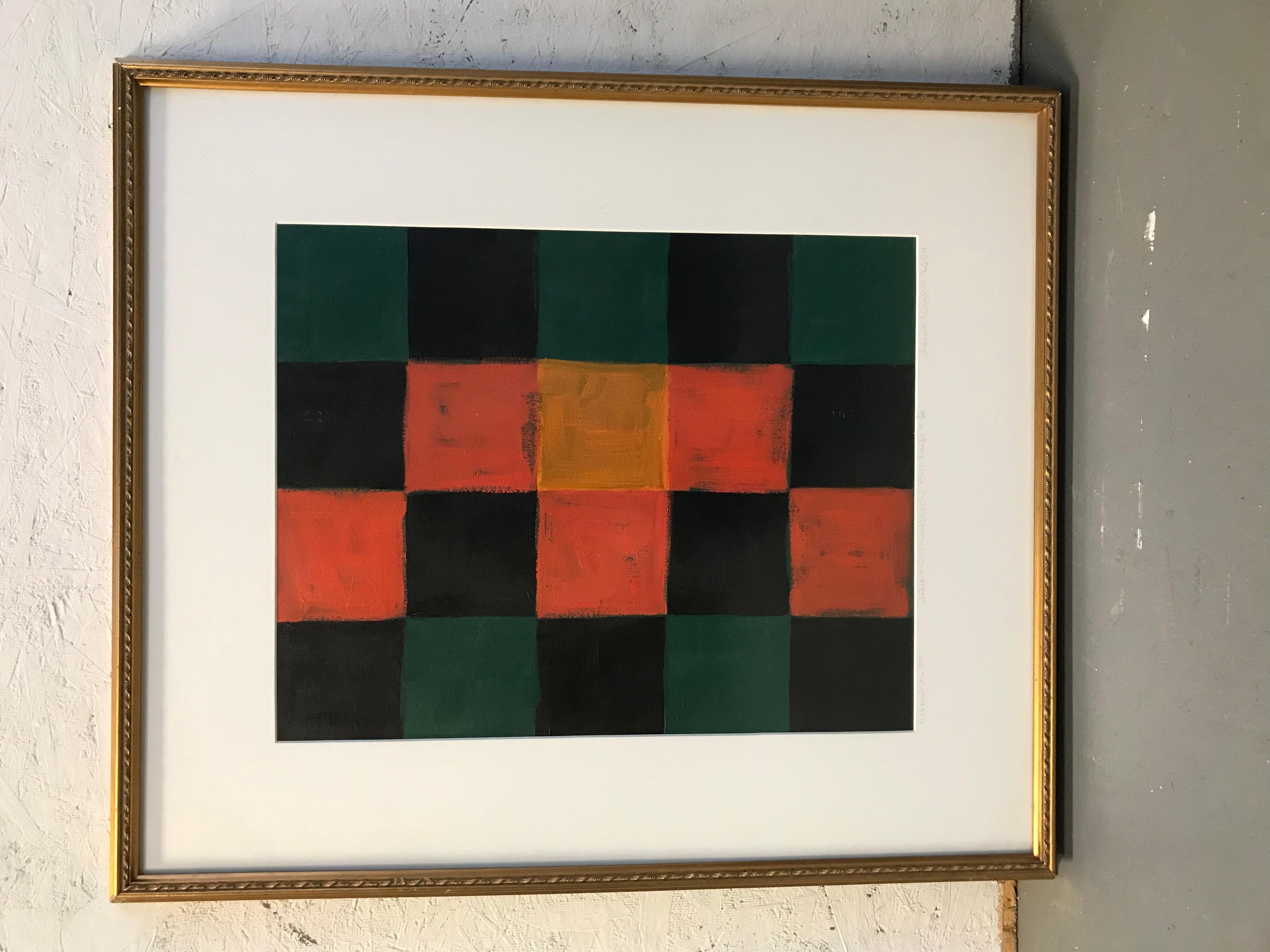 squares abstract - Painting by Denise Regan