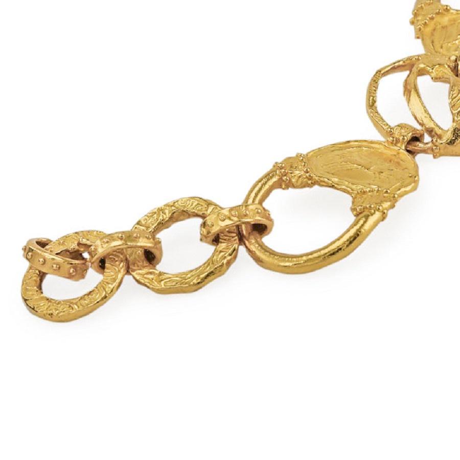 Denise Roberge 22 Karat Yellow Gold Link Bracelet In Good Condition In Dallas, TX