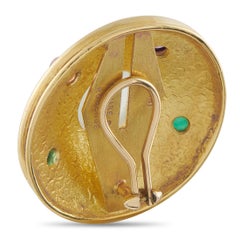 Denise Roberge Pendientes de oro de 18 quilates con clip de piedra lunar DR09-122225