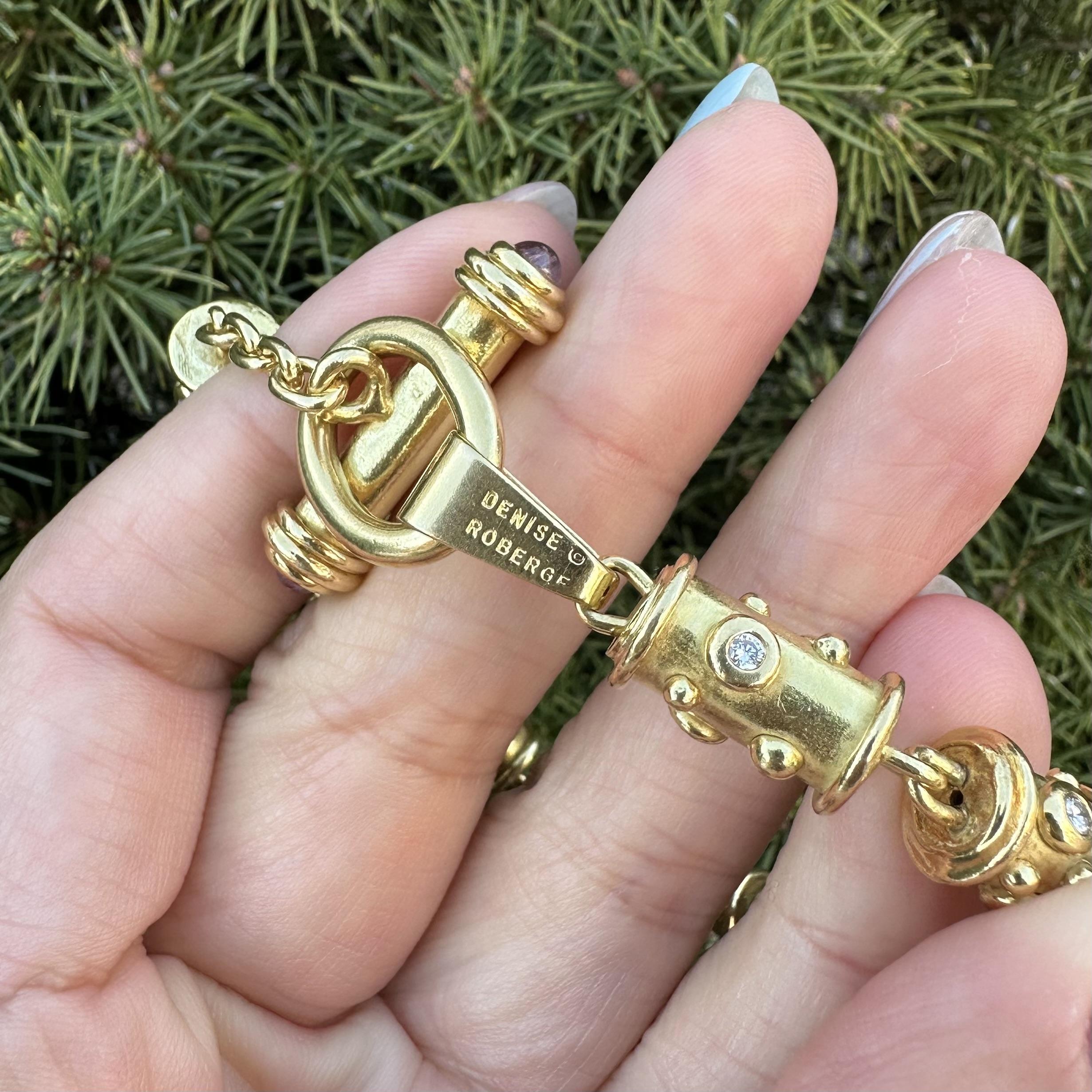 Denise Roberge Pulsera de Oro Amarillo de 18k con Diamantes Cilíndricos Redondos en venta 3