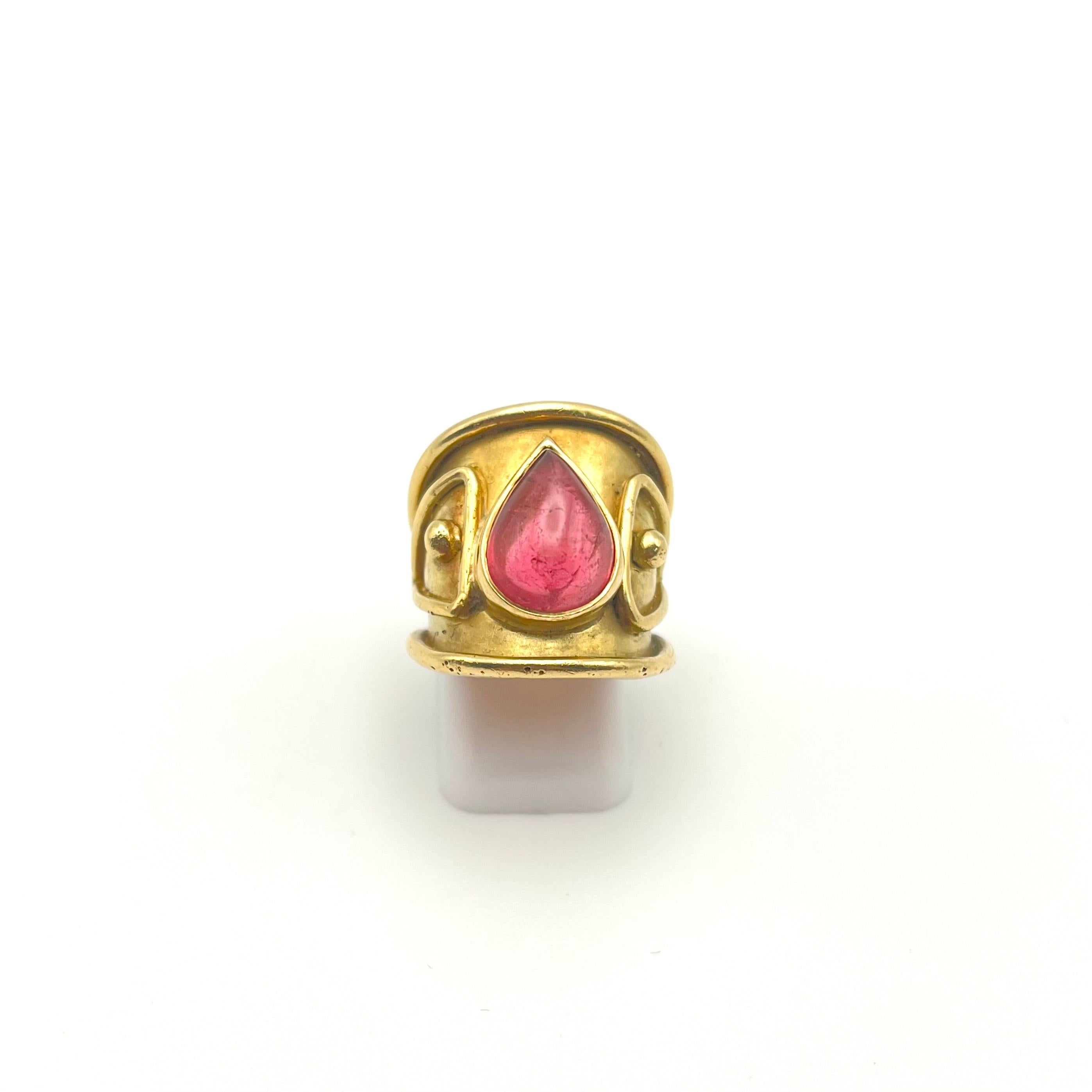 Denise Roberge 18KT Pink Tourmaline Ring In Fair Condition For Sale In Lynchburg, VA