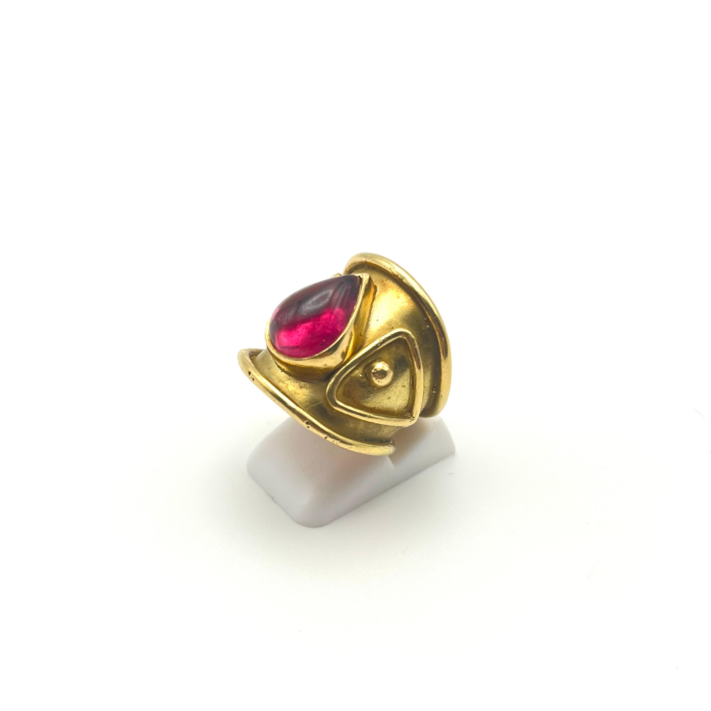 Denise Roberge 18KT Pink Tourmaline Ring For Sale 2