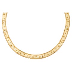 Collar vintage de Denise Roberge de los años 90, con collarín moteado, de oro amarillo de 18 quilates