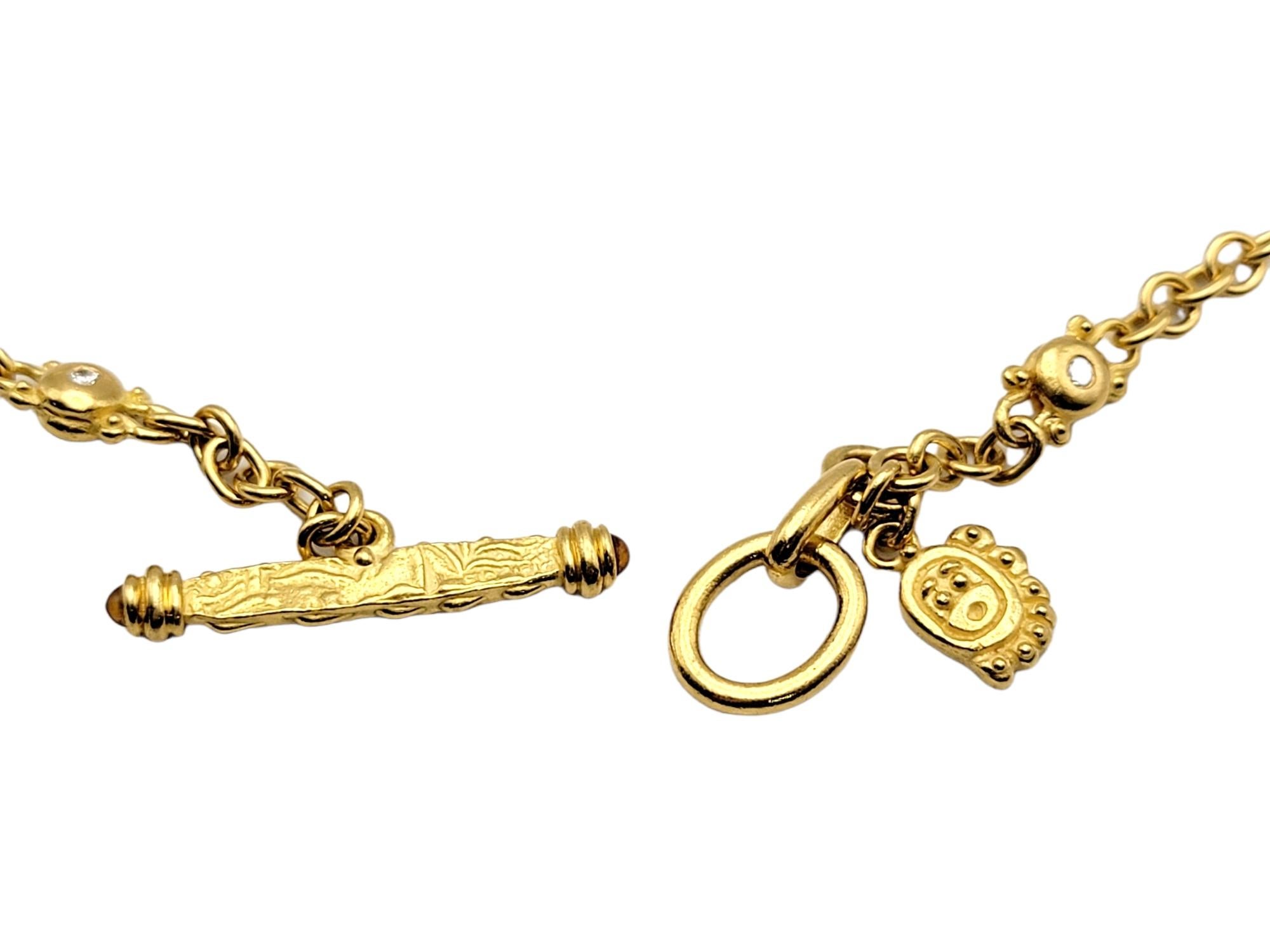 Denise Roberge 22 Karat Gelbgold Blasenglieder-Halskette mit Diamanten Damen