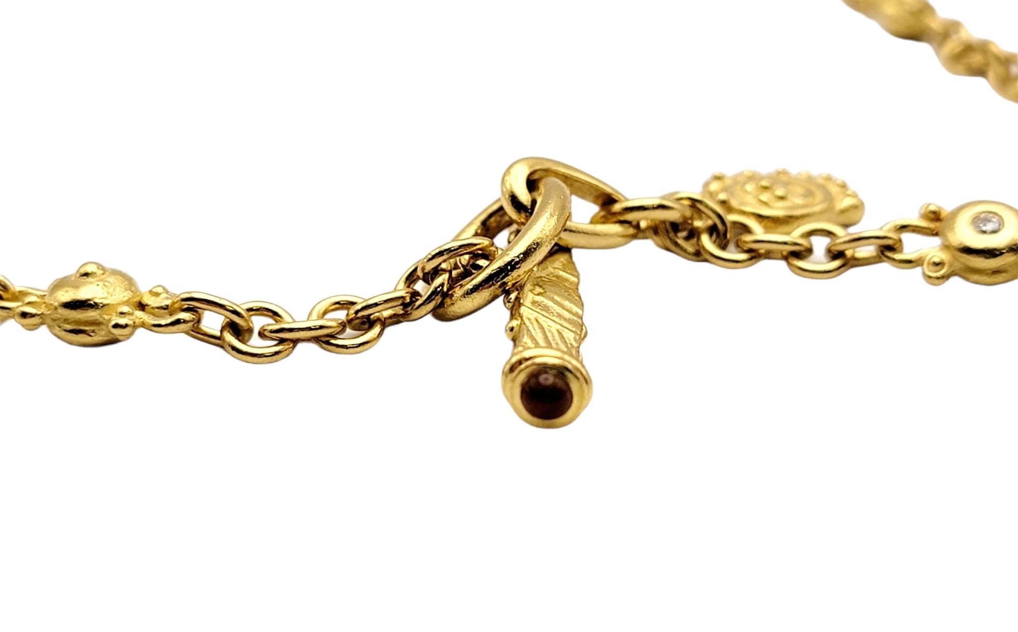 Denise Roberge 22 Karat Gelbgold Blasenglieder-Halskette mit Diamanten 1