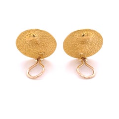 Denise Roberge 22k Gold Roman Coin Motif Clip On Earrings