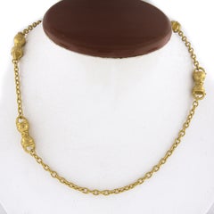 Denise Roberge 22k Yellow Gold Station & Cable Link 19" Necklace W/ Toggle Clasp