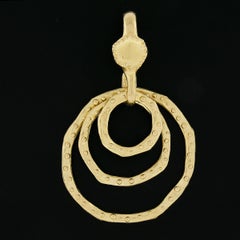Colgante de oro amarillo de 22 quilates Denise Roberge Colgante colgante triple de 3 círculos texturizados