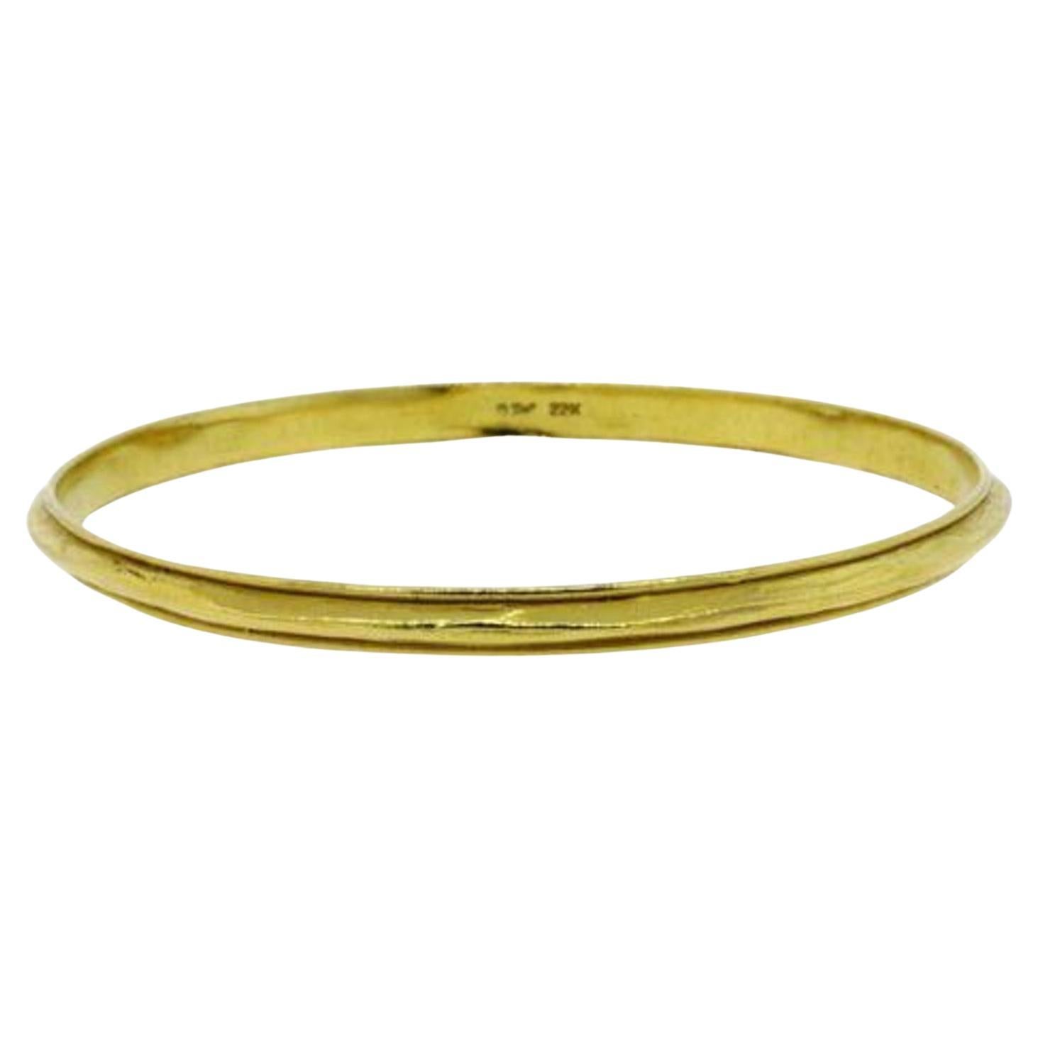 Denise Roberge Bracelet 22k Yellow Gold 8.5" Interior 32.3g Raised Spine