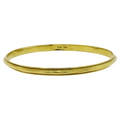 Denise Roberge Bangle Bracelet 22k Yellow Gold 8.5" Interior 32.3g Raised Spine