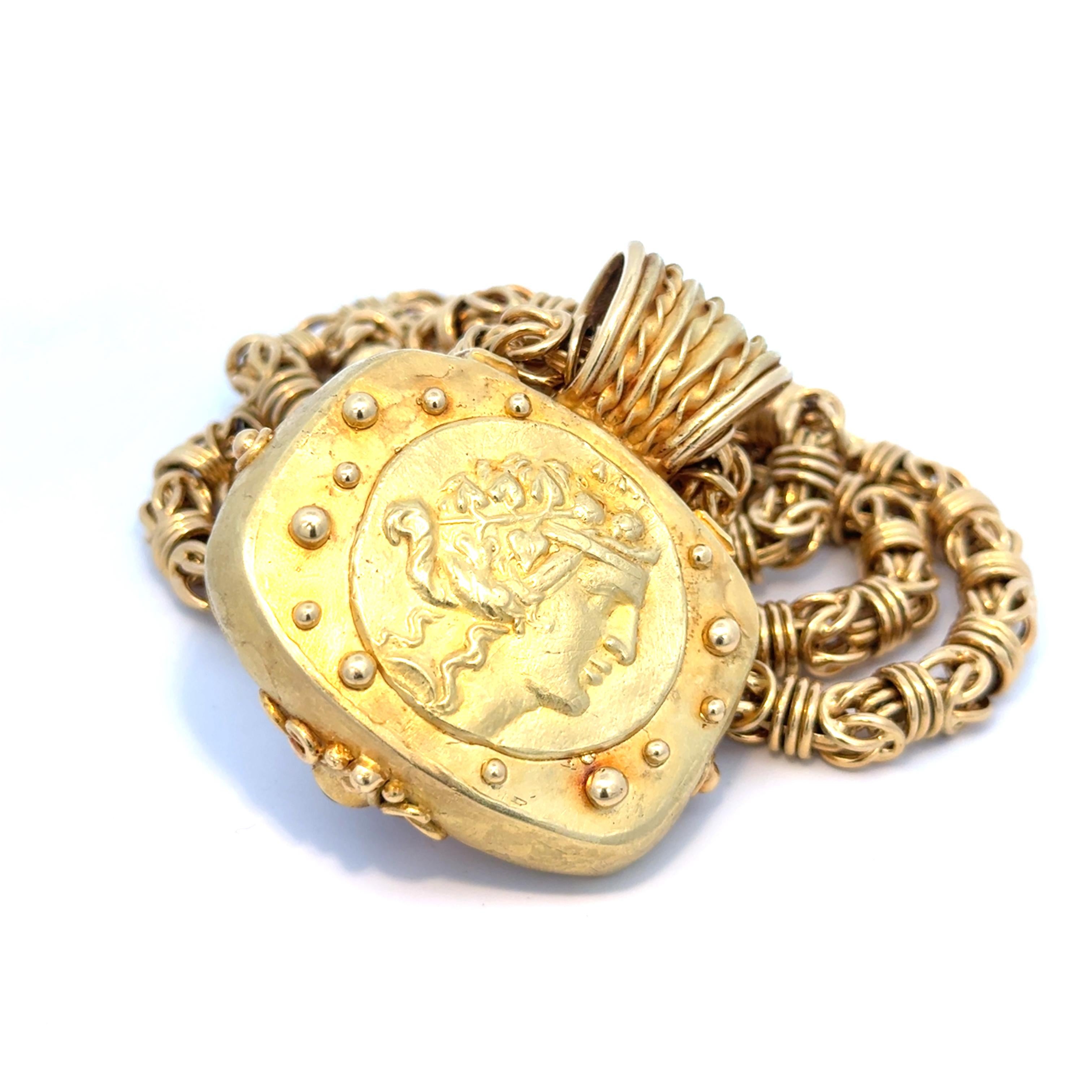Denise Roberge Citrine Pendant Necklace 18K Yellow Gold In Excellent Condition For Sale In Dallas, TX
