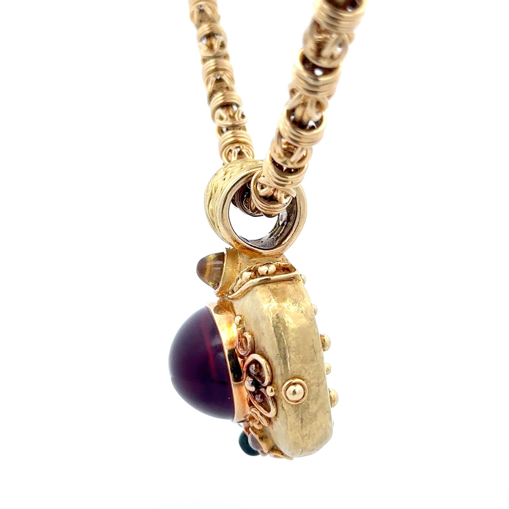 Denise Roberge Citrine Pendant Necklace 18K Yellow Gold For Sale 1