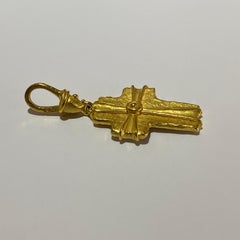 Denise Roberge Cross Handmade 22K Yellow Gold Charm Pendant