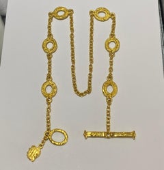 Cierre de palanca de cadena de eslabones alternos de oro amarillo de 22 quilates hecho a mano Denise Roberge