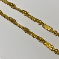 Denise Roberge Handmade Solid 22K Yellow Gold Bhat Chain Toggle Clasp