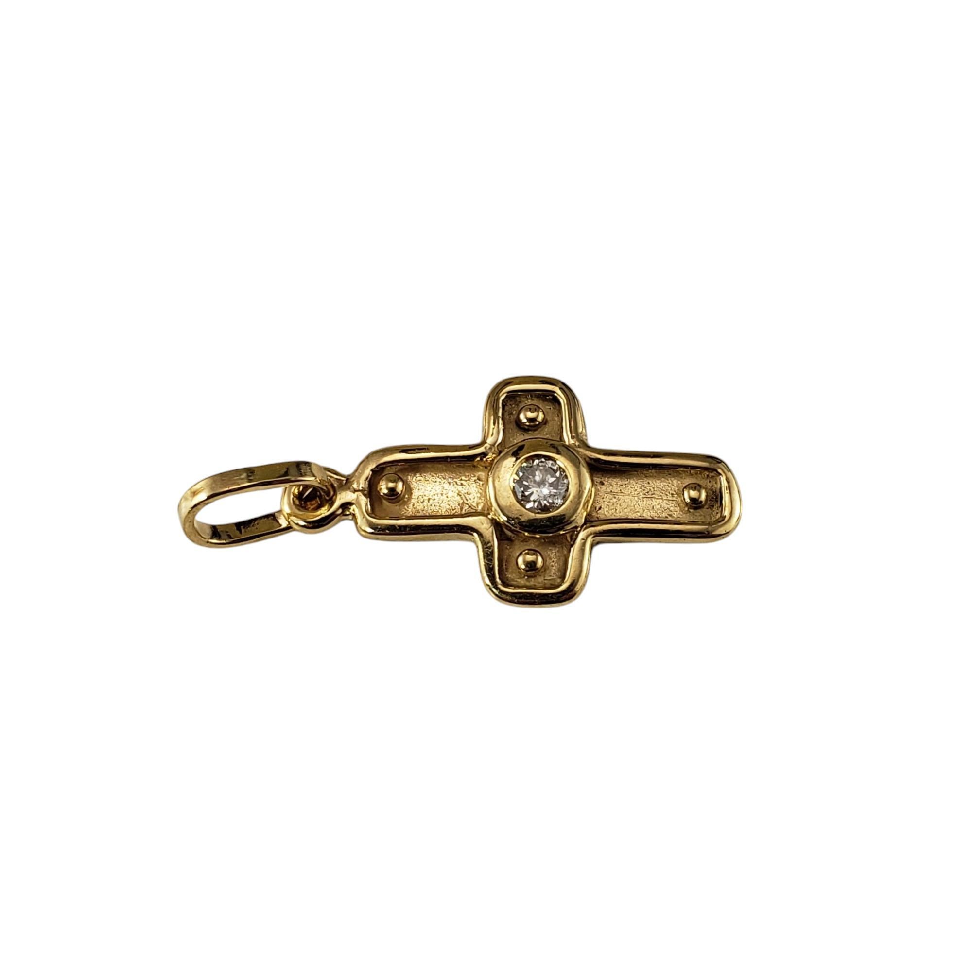 Contemporary Denise Roberge Modified 18K Yellow Gold and Diamond Cross Pendant #22327 For Sale