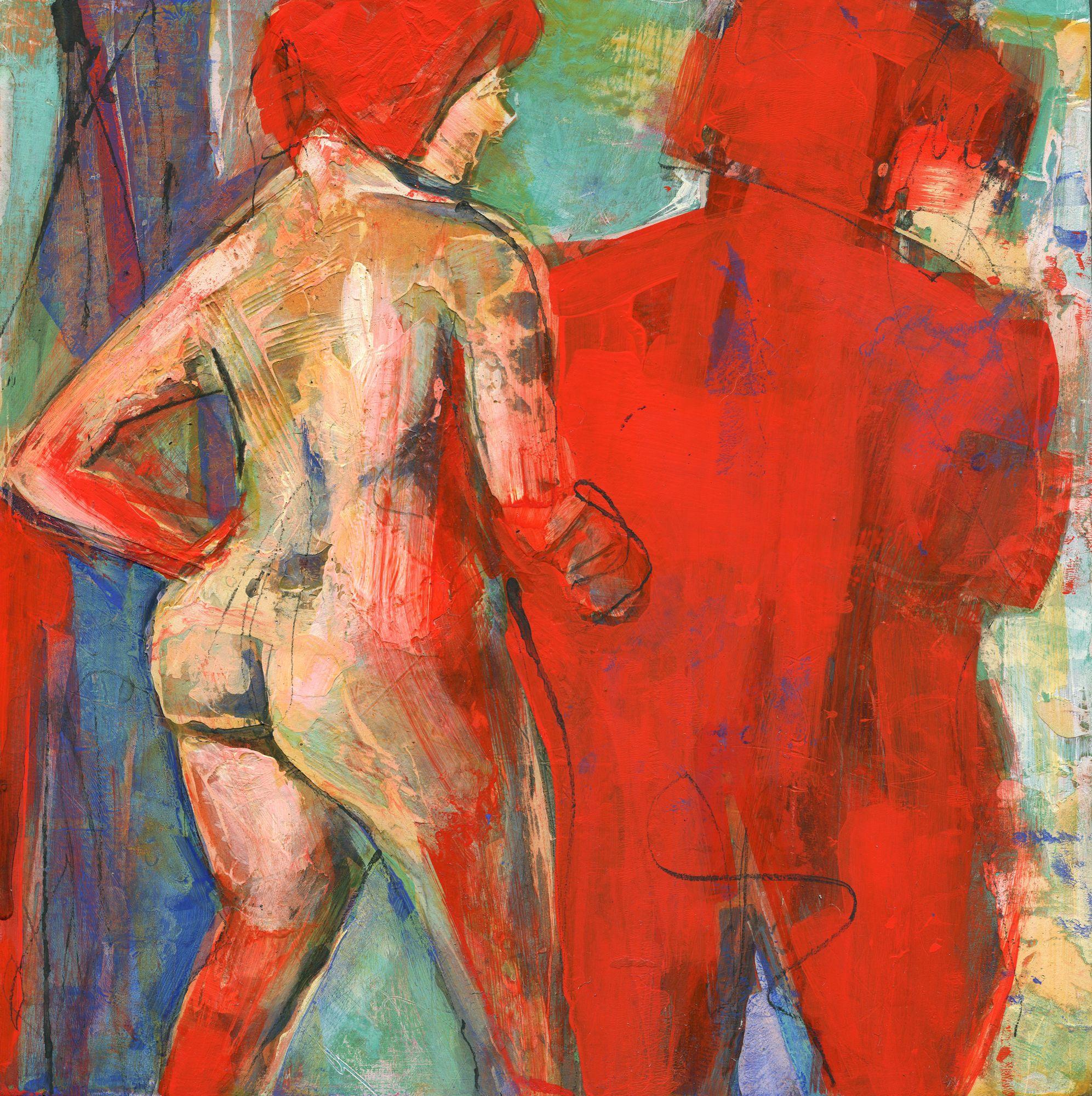 Figuren, Gemälde, Acryl auf Holzplatte