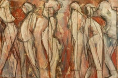 Woman Standing, Painting, Acrylic on Wood Panel
