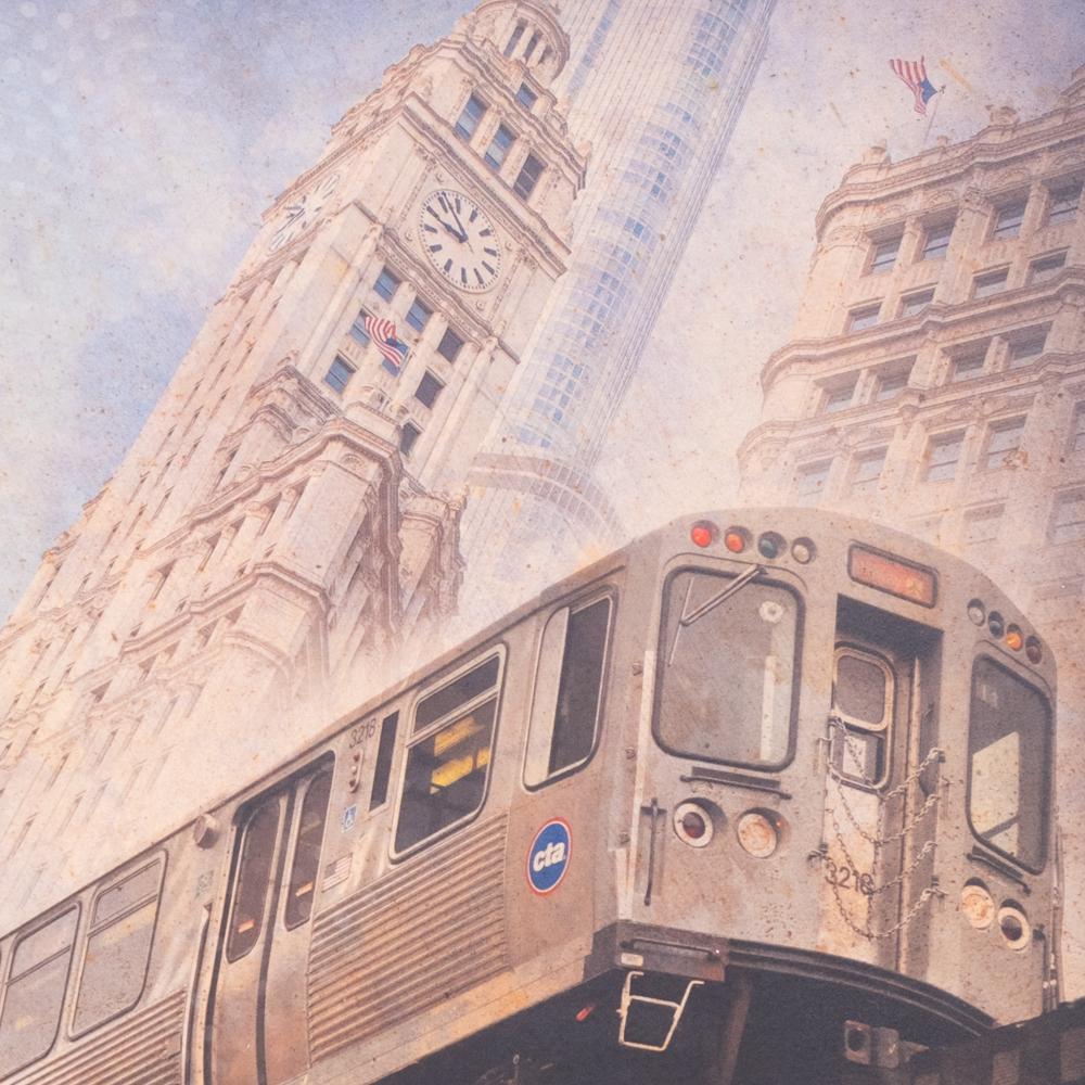 Une impression photographique de collage de paysages urbains, 