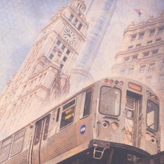 A Cityscape Collage Photographic Print, "Chicago Abstract 1"