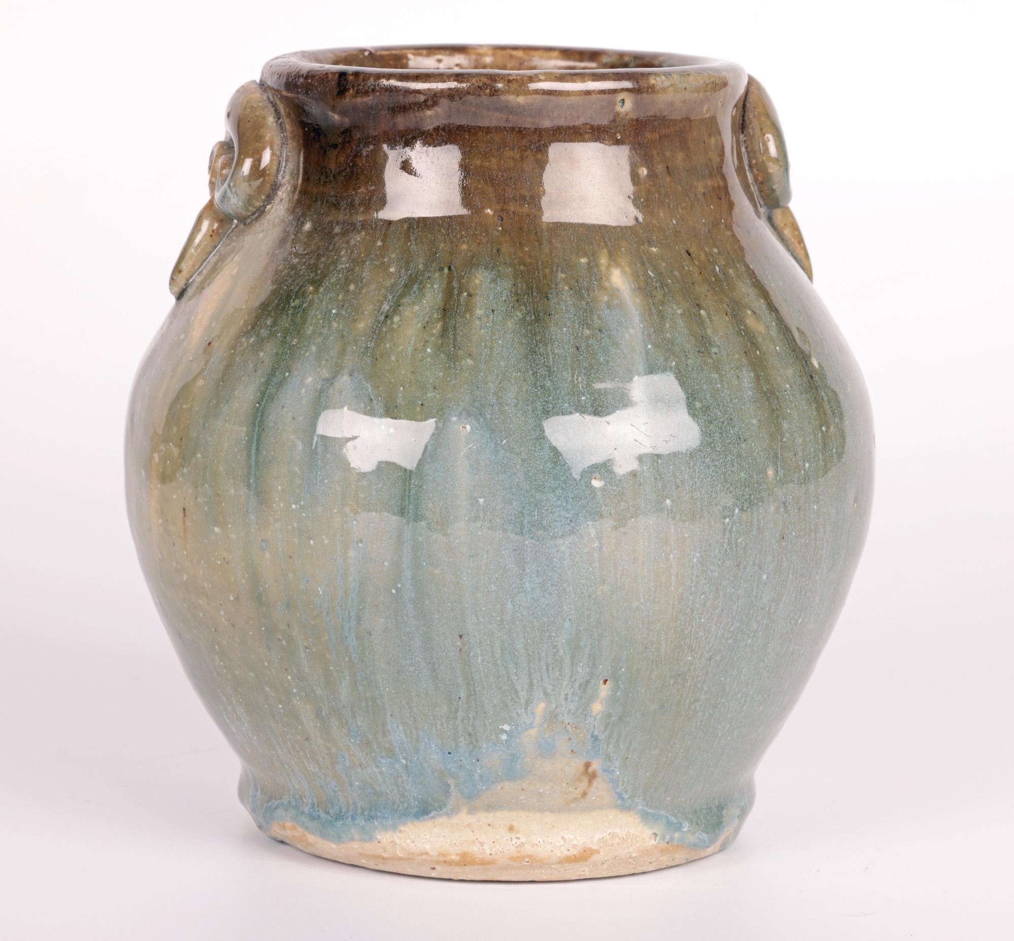 Denise Wren Oxshott Pottery Studio Pottery Twin Handled Vase  For Sale 2