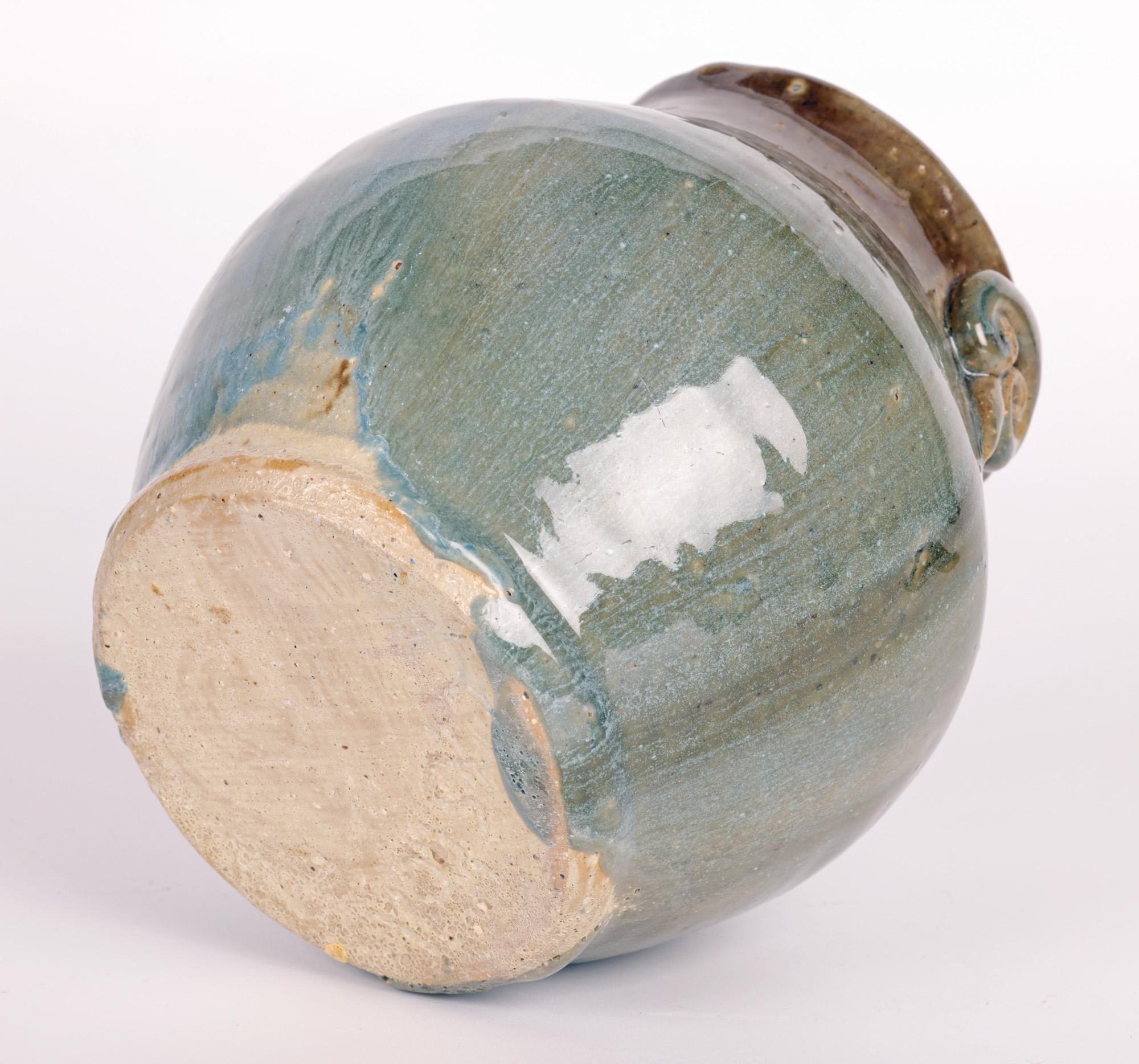 Denise Wren Oxshott Pottery Studio Pottery Twin Handled Vase  For Sale 3