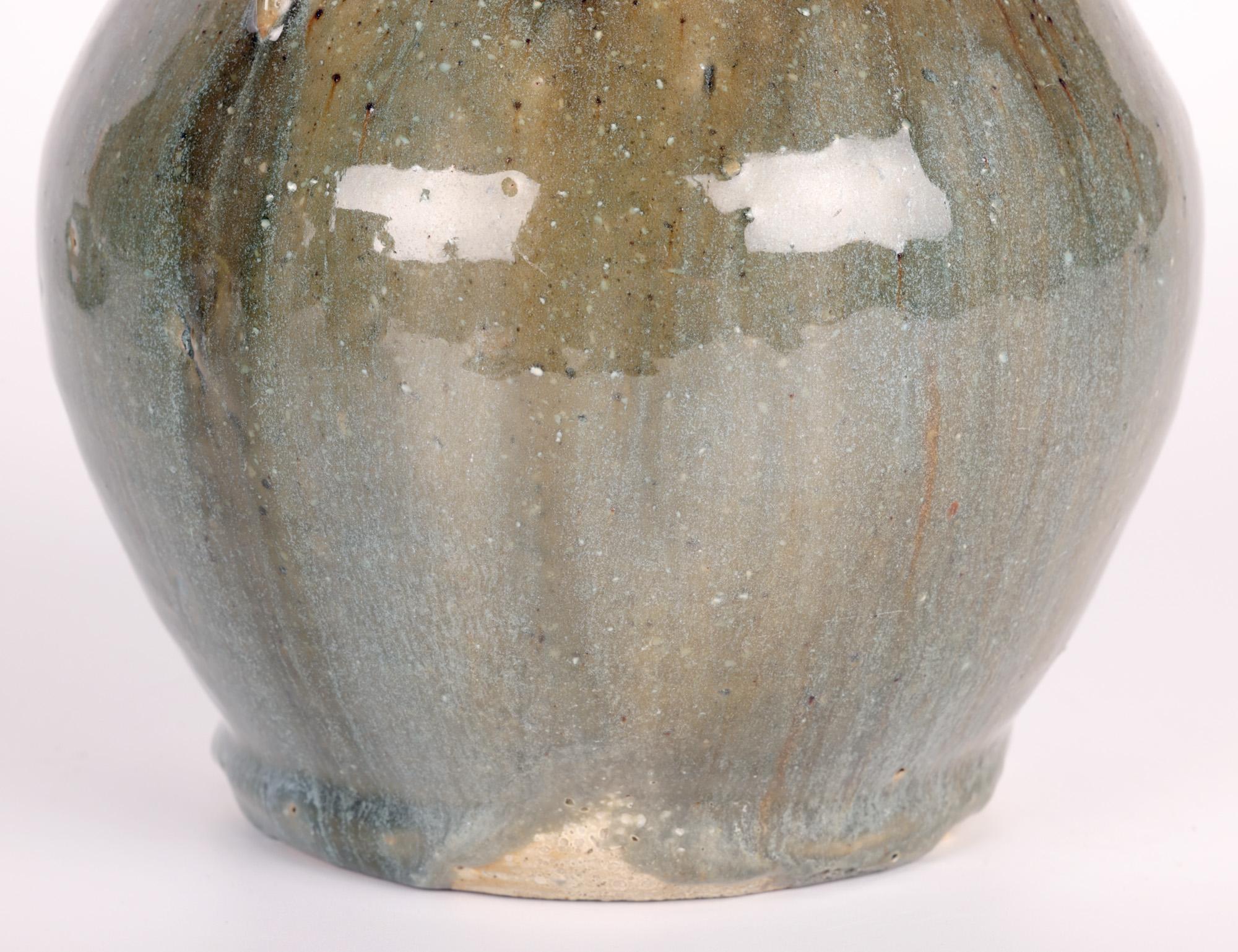 Mid-Century Modern Denise Wren Oxshott Pottery Studio Pottery Twin Handled Vase  For Sale