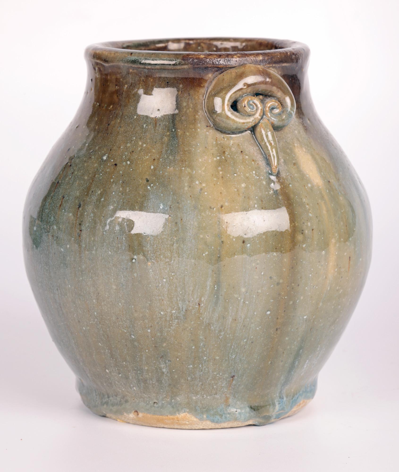 Mid-20th Century Denise Wren Oxshott Pottery Studio Pottery Twin Handled Vase  For Sale