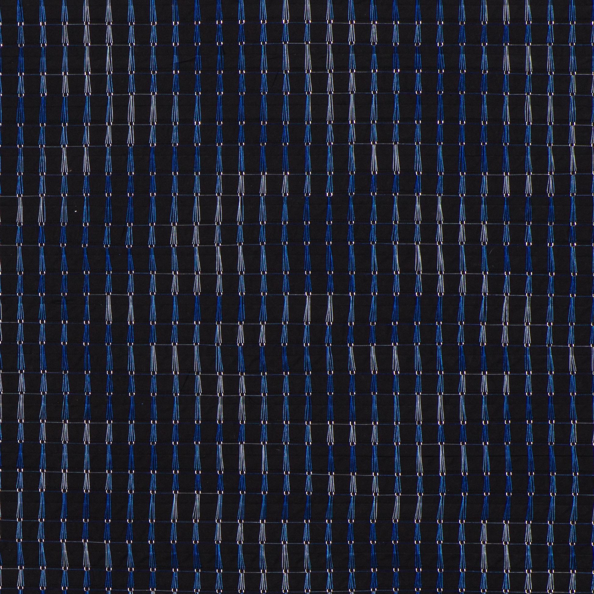 fabric, thread, and eyelets on wood panel

Denise Yaghmourian’s material based sensibility results in works that reference Feminism, Minimalism, Post-Minimalism, the Pattern and Decoration movement, as well as contemporary concerns about art making.