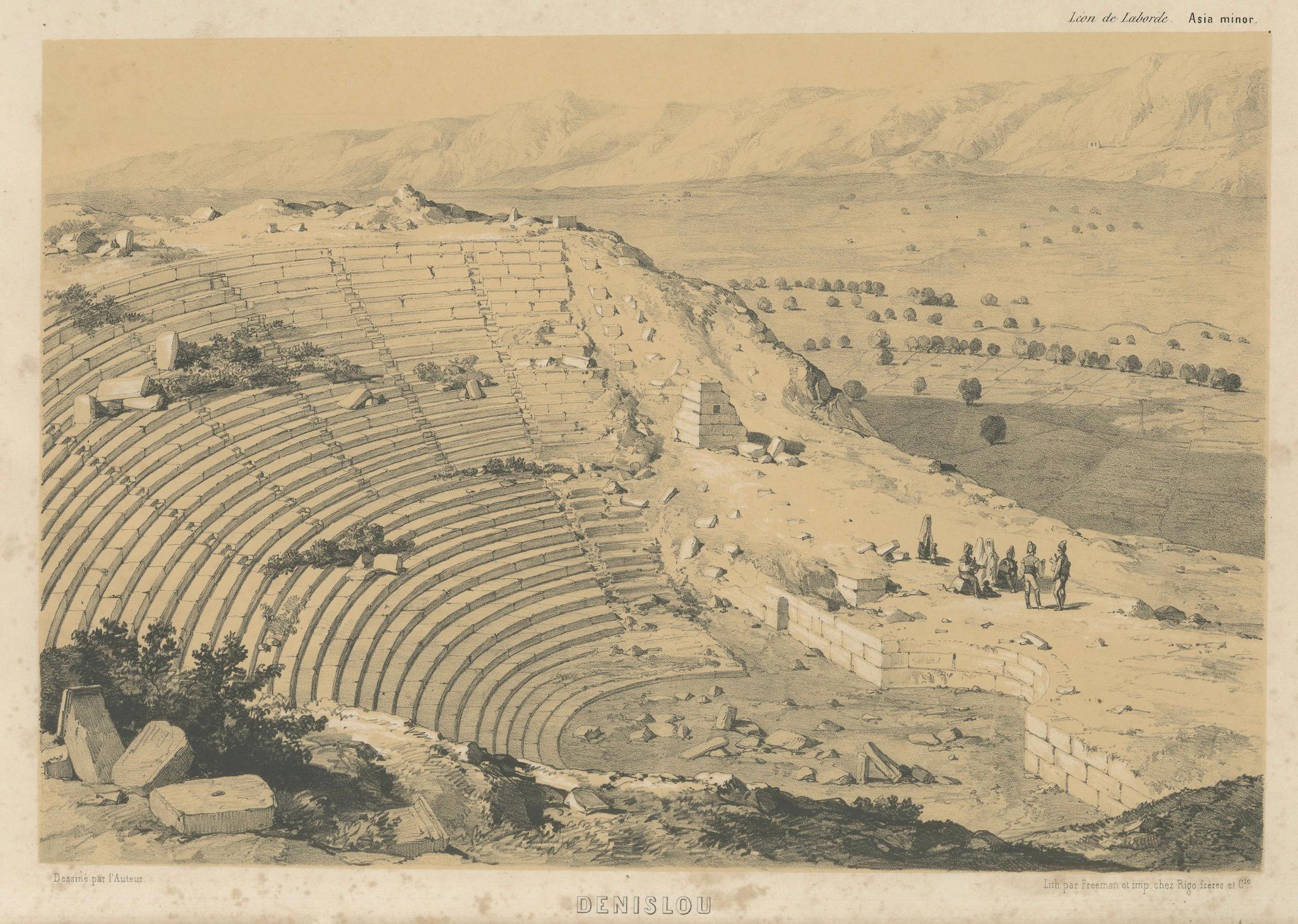 Denislou - Vues des ruines de Laodicée et du théâtre, Asie Mineure par Laborde en vente 2