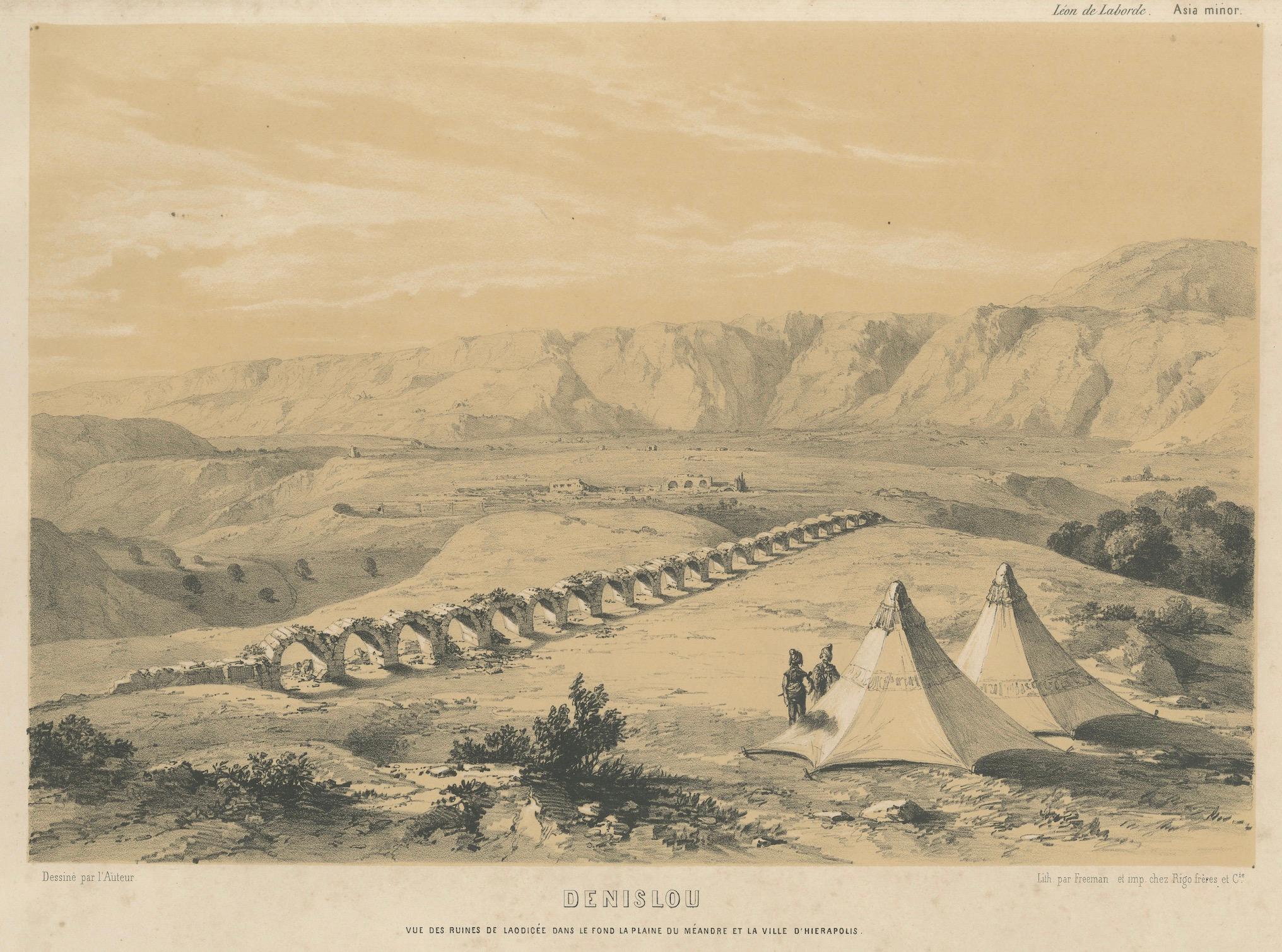 Denislou - Vues des ruines de Laodicée et du théâtre, Asie Mineure par Laborde en vente 3