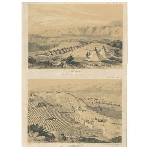 Denislou – Views of the Ruins of Laodicea and the Theatre, Asia Minor by Laborde
