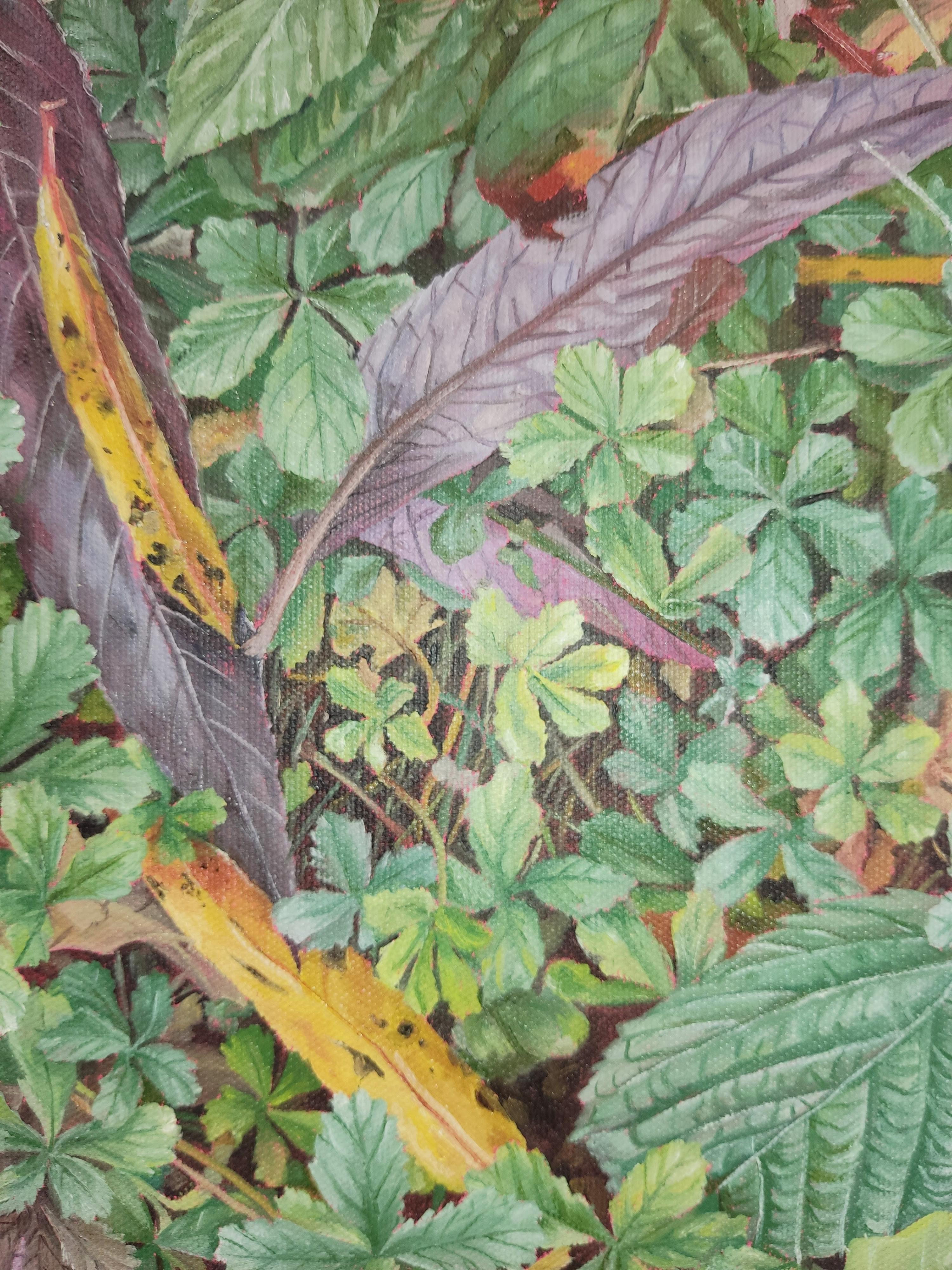 Überfluss, Ölgemälde auf Leinwand, Laub, Wald, Realistische Nature (Zeitgenössisch), Painting, von Deniz Bayav