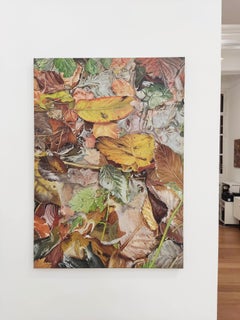 Back to the source, Oil painting on Canvas, Water Reflections, Leafs, Realistic