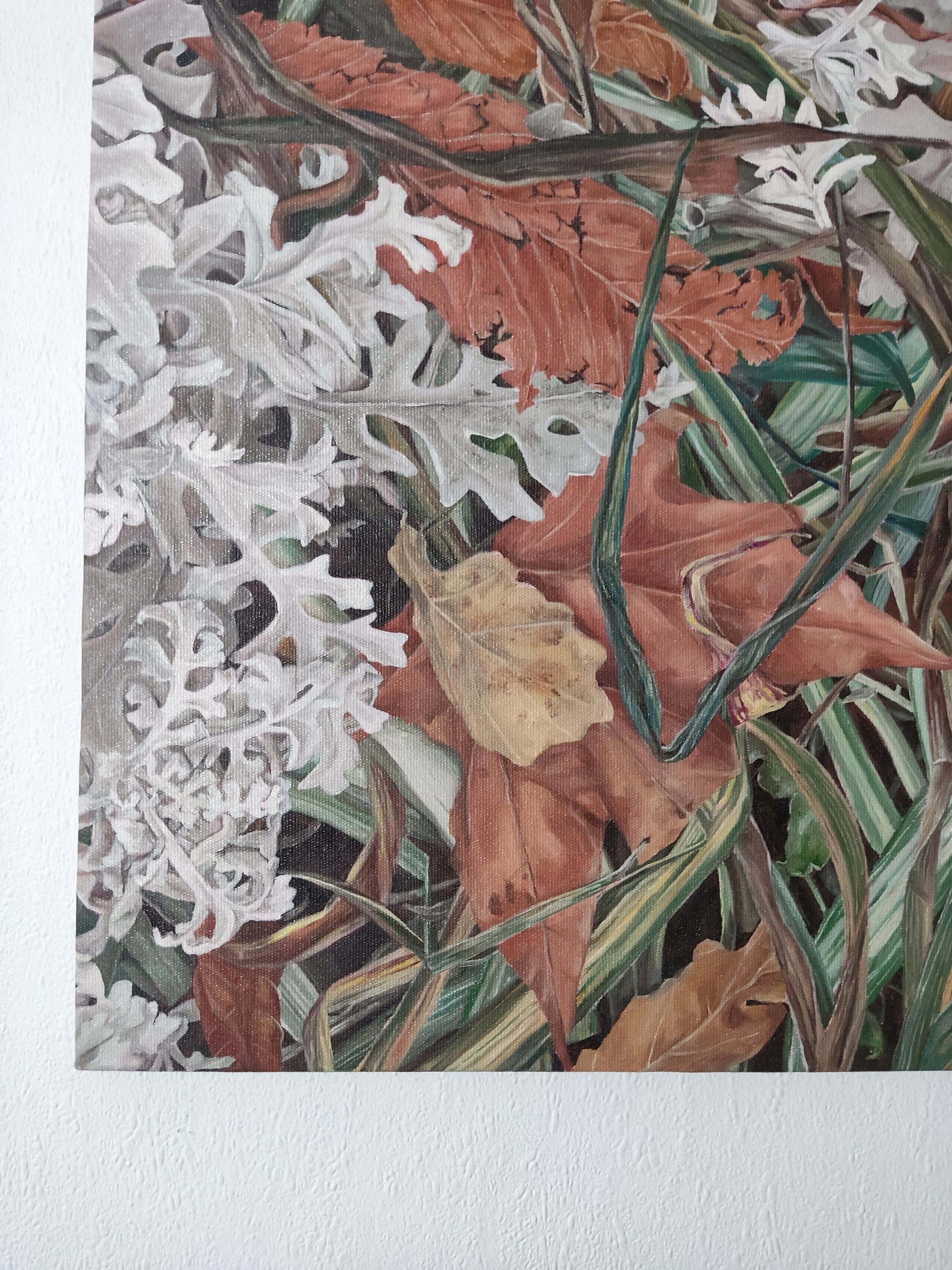 Ciclo, Pittura a olio su tela, Pianta, Contemporaneo realistico, Nature walks in vendita 4