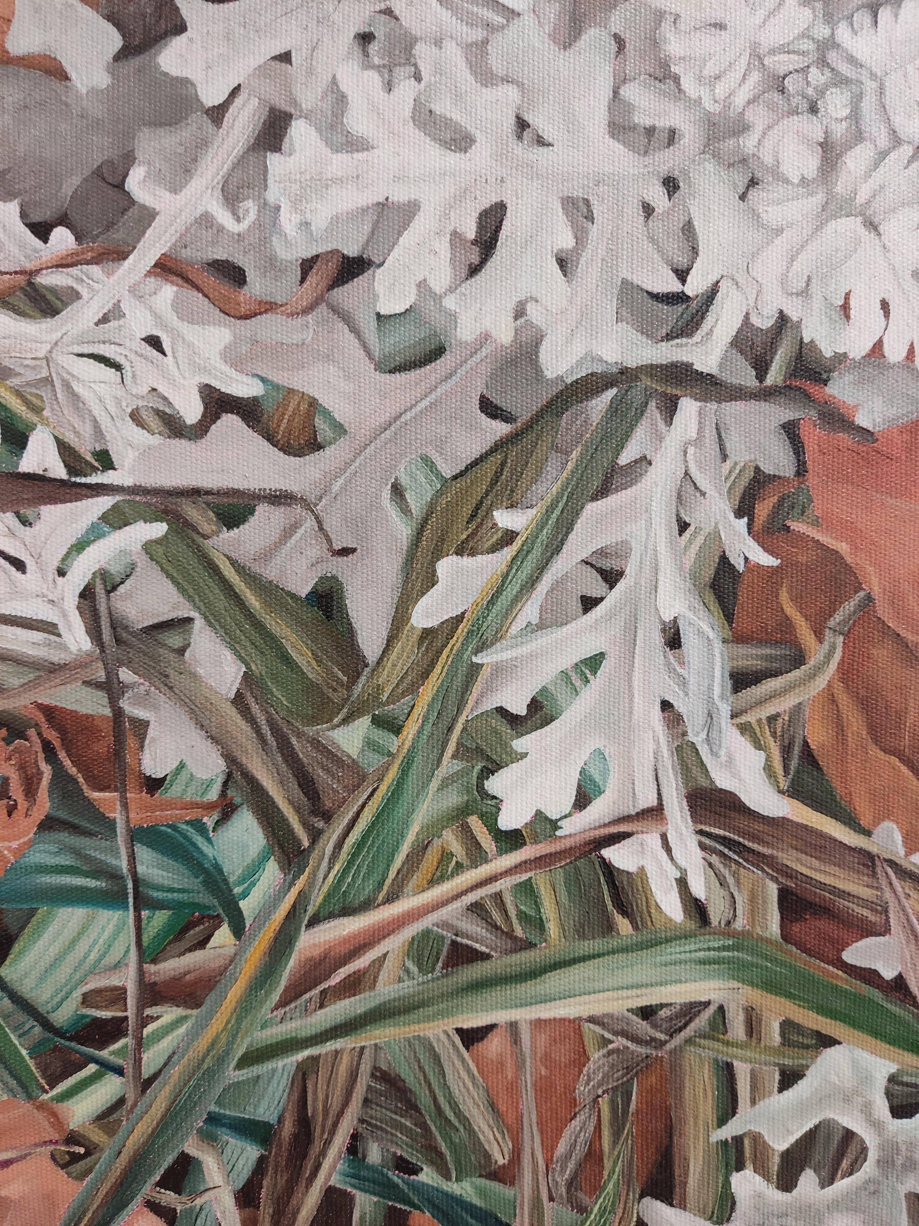 Ciclo, Pittura a olio su tela, Pianta, Contemporaneo realistico, Nature walks in vendita 9