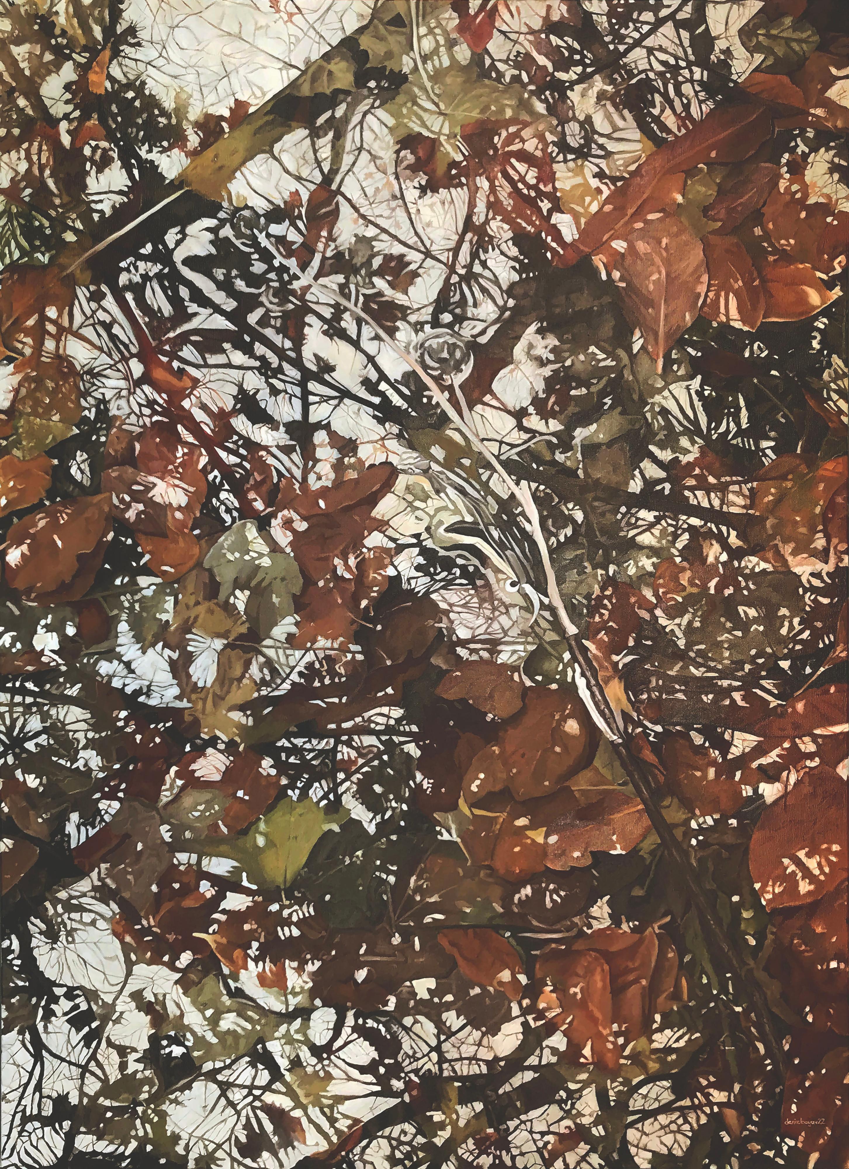 Abstract Painting Deniz Bayav - La Terre, Le Ciel, Huile sur toile, Peinture contemporaine, Eau, Reflets