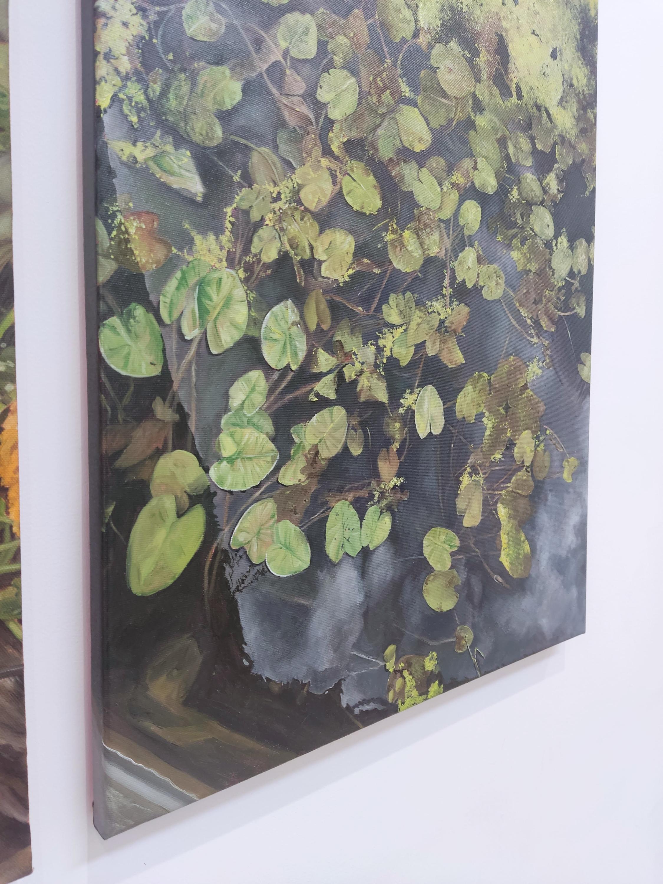 Nenuphar, Öl auf Leinwand, Zeitgenössische Malerei, Seerose, Nature im Angebot 3