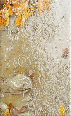 Poésie Muette, Olio su tela, Pittura contemporanea, Riflessi d'acqua, Pioggia