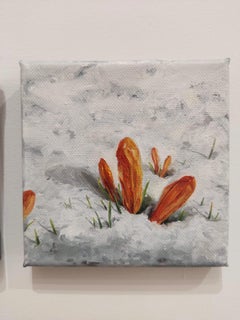 Triptych, Oil painting on Canvas, Contemporary Landscape, Snow, Nature