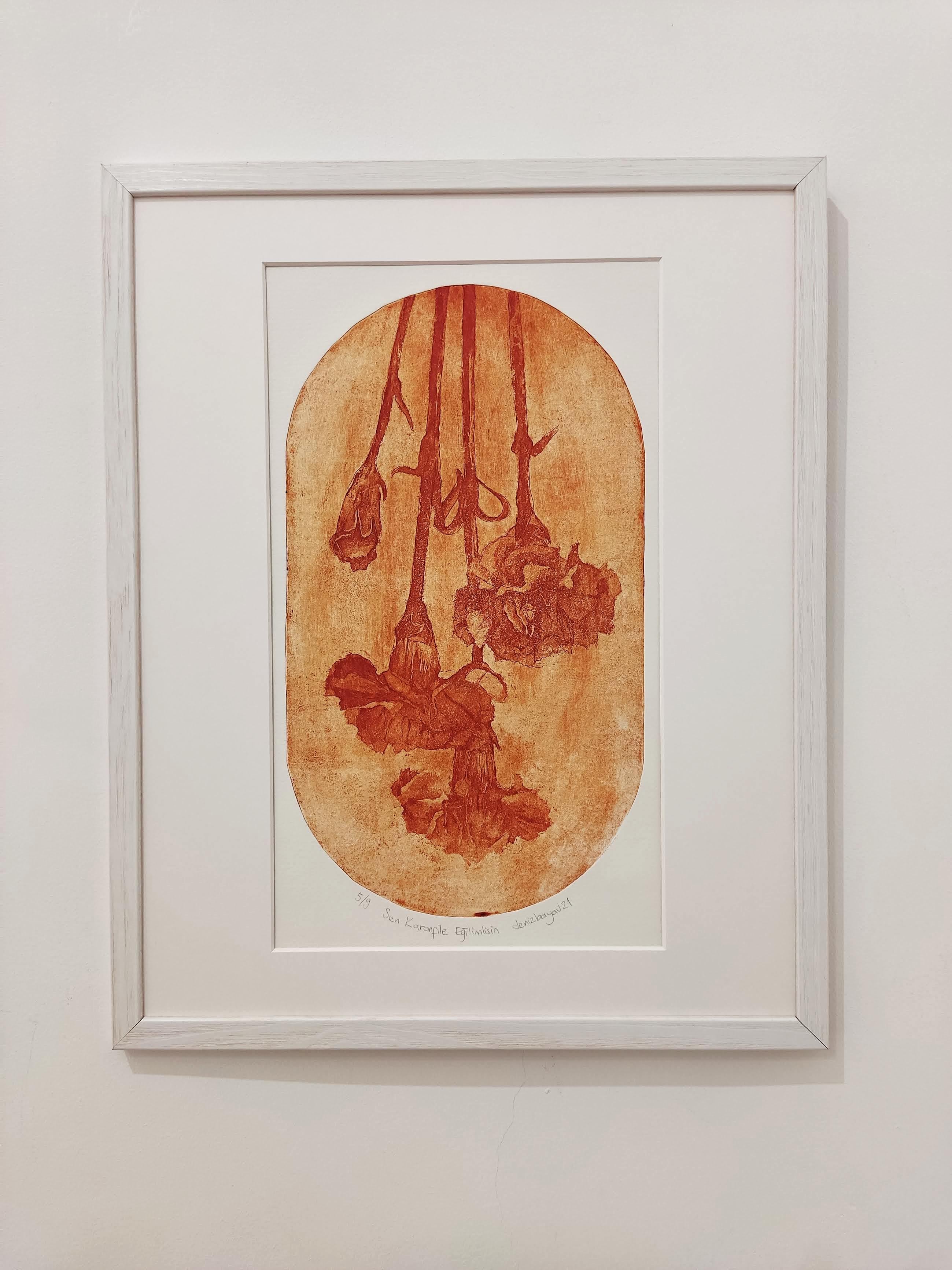 Acquaforte originale contemporanea, Rose, Fiori - Print Contemporaneo di Deniz Bayav