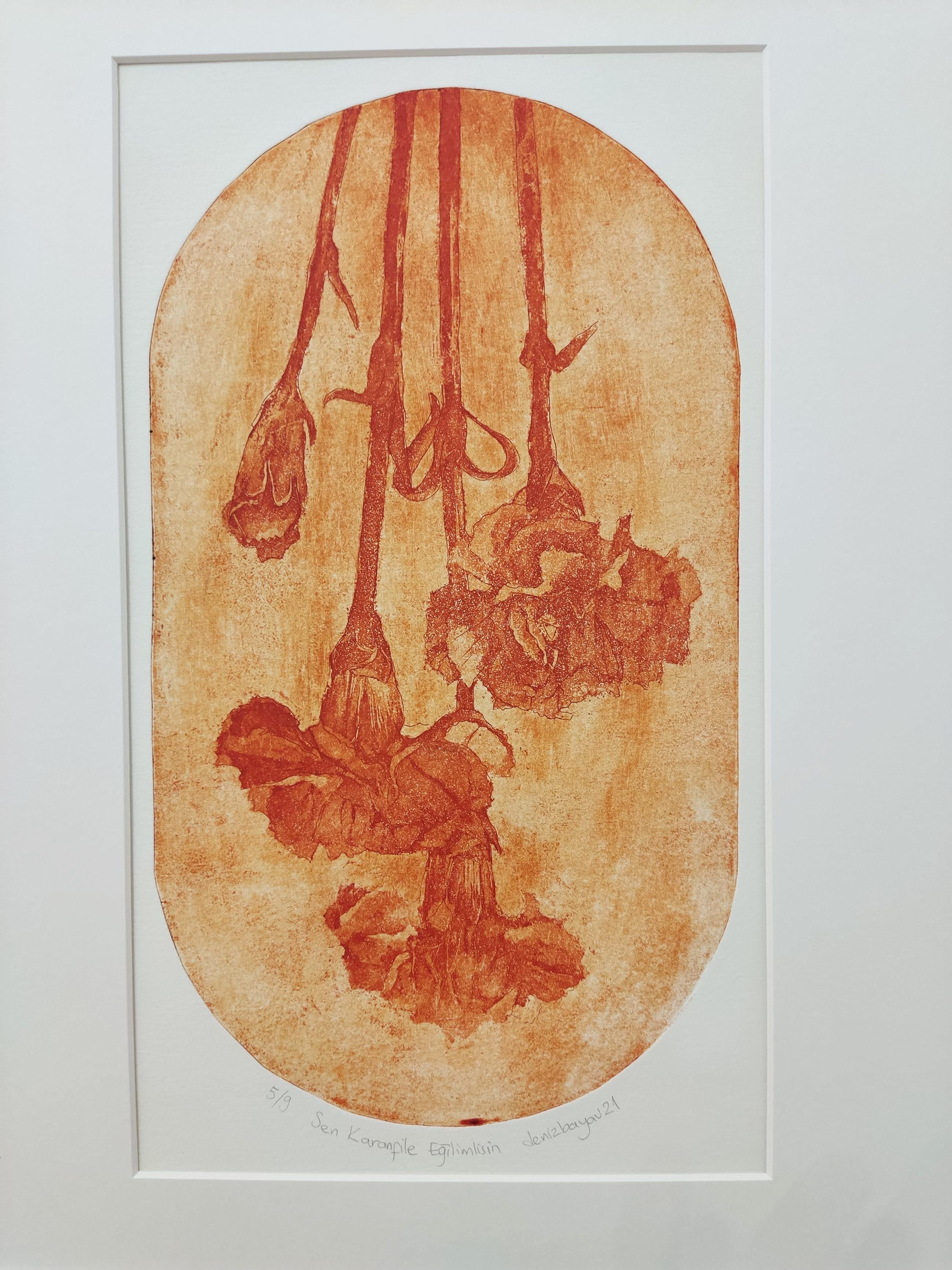 Acquaforte originale contemporanea, Rose, Fiori in vendita 3