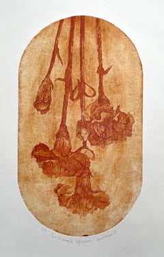 Grabado Contemporáneo Original, Rosas, Flores
