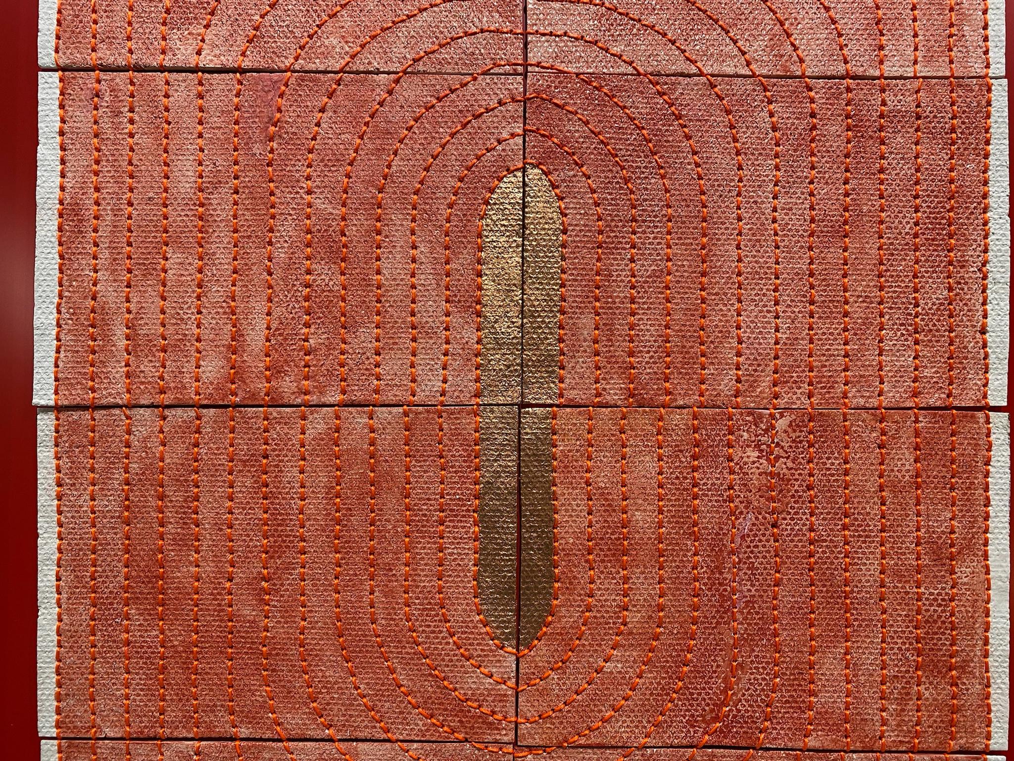 Expérience - Orange Abstract Painting par Deniz Pireci