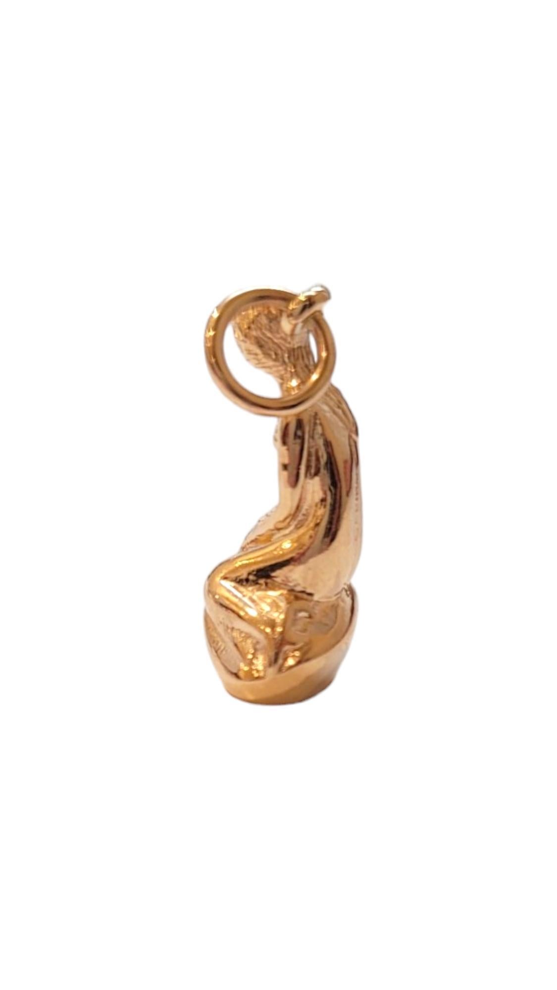 Women's Denmark 14K Yellow Gold Little Mermaid Charm #18388 For Sale
