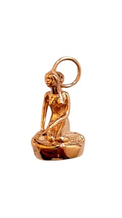Vintage Denmark 14K Yellow Gold Little Mermaid of Copenhagen Charm #20527
