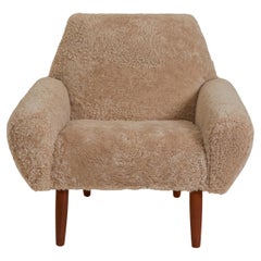 Mid Century Modernist Shearling & Nussbaum Stuhl, Dänemark 1950er Jahre