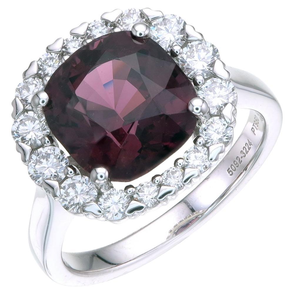 Orloff of Denmark, 5.19 Carat, Floral Crown, Red Spinel Diamond Cocktail Ring For Sale